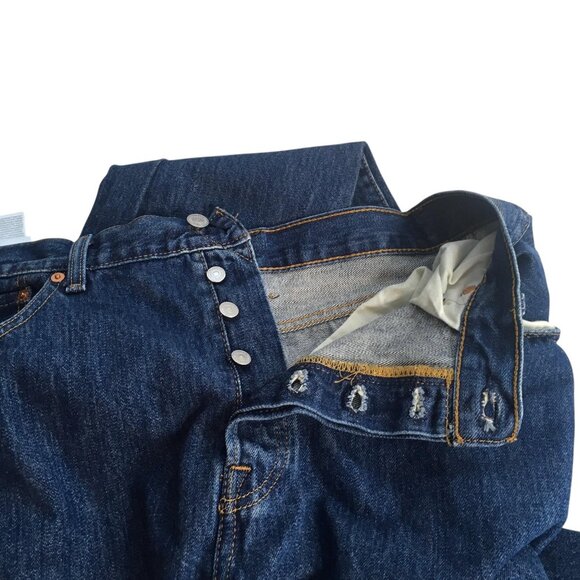 Levis 501 Jeans Mens 38x30 Blue Denim Straight Leg Button Fly Classic Fit - Picture 8 of 16